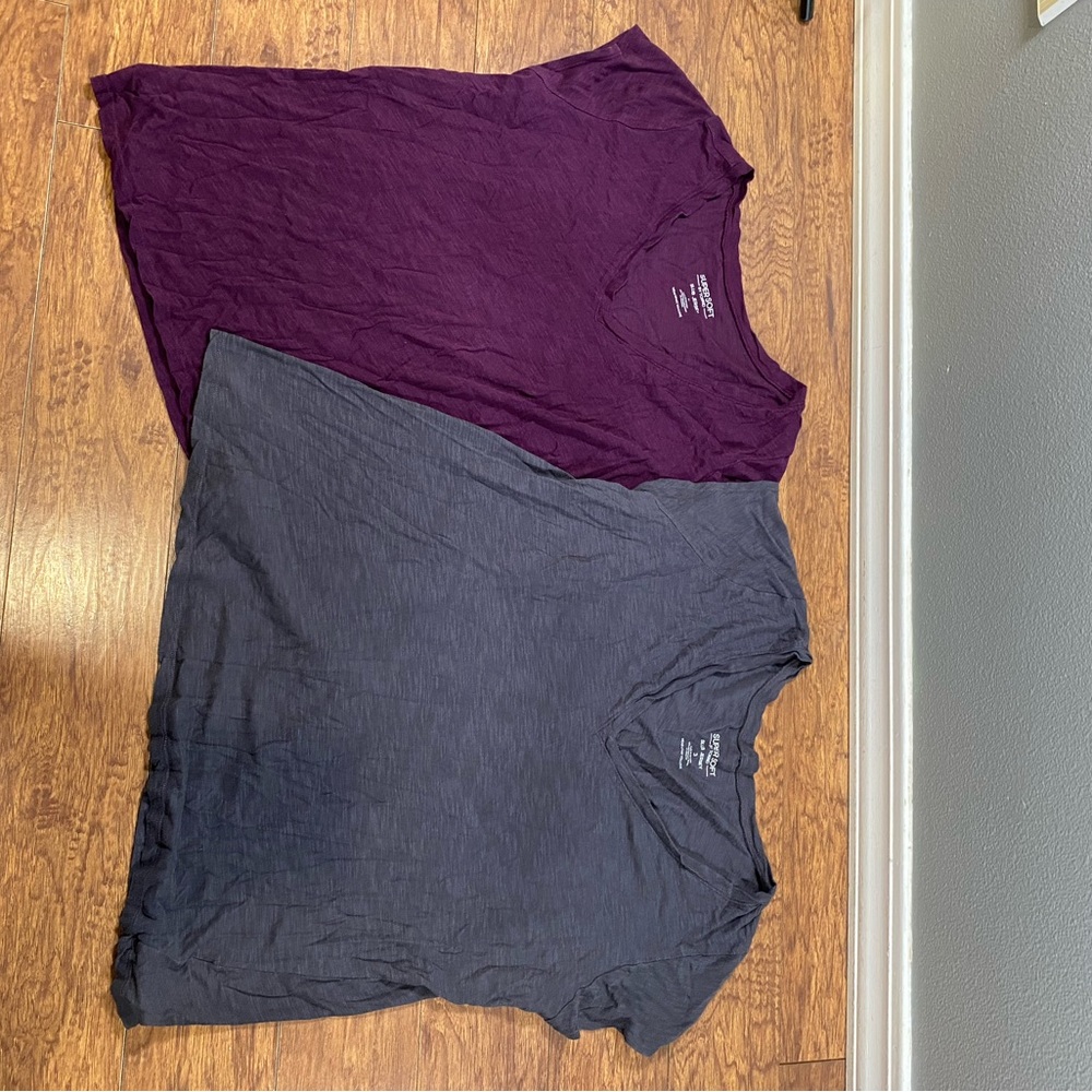 Purple and Gray V-Neck T-Shirts